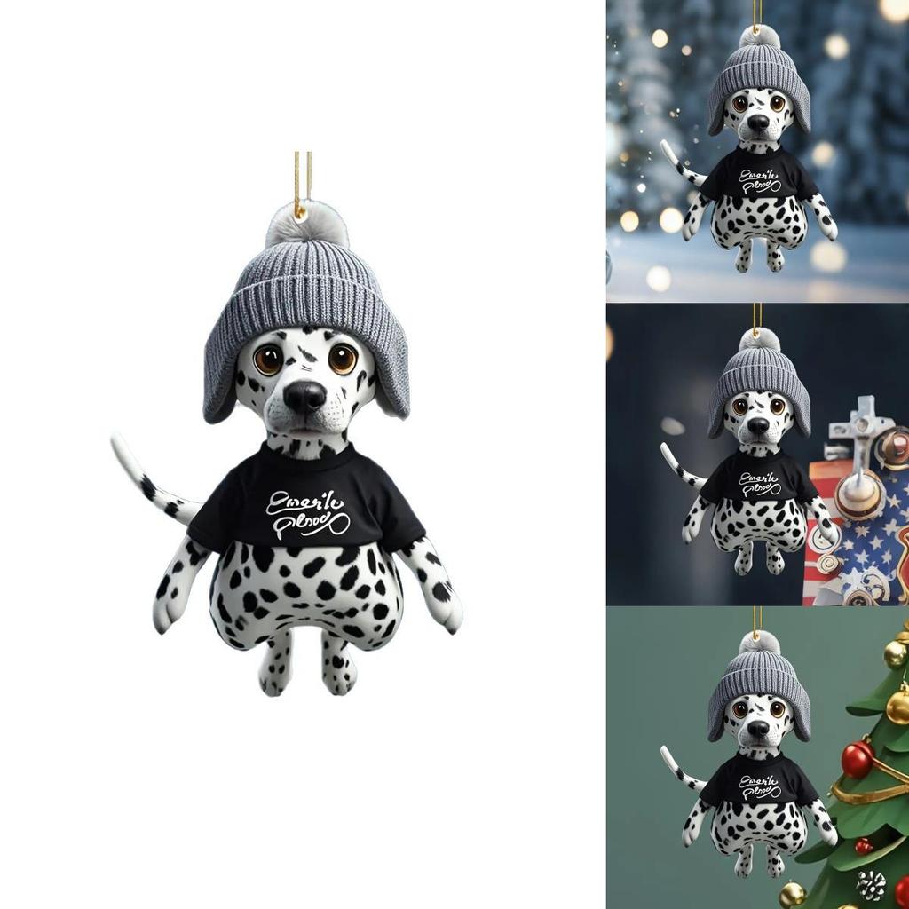 Car Rearview Mirror Decor Dalmatian Acrylic Cartoon Style Auto Accessories For Vehicles