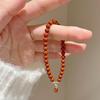 Persimmon Red Natural Southern Red Agate Bracelet, Zodiac Bracelet for Women, Simple Rabbit-themed Jewelry Gift for Girlfriends
