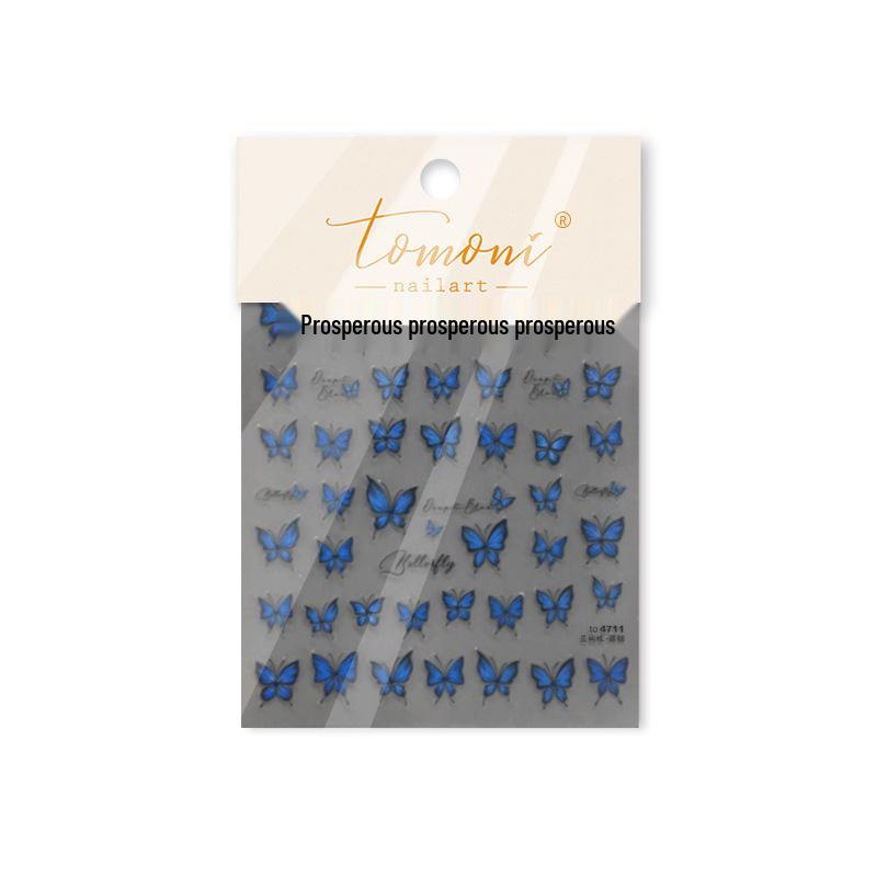 

Наклейки для ногтей Tomoni Синяя бабочка: Прочные японские наклейки для детей