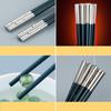 5Pair Alloy Non-slip Stainless Steel Long Chopsticks Home Hotel Restaurant  Portable Healthy Food Stick For Sushi Chopsticks