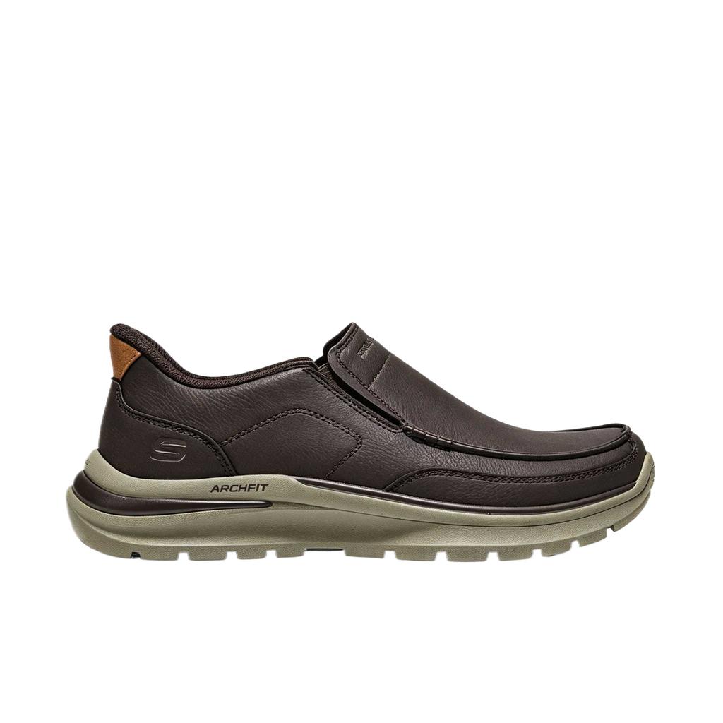 Skechers USA Mens Classic Comfortable Solid Low-Top Casual Shoes Men Sneakers 205917-CHOC