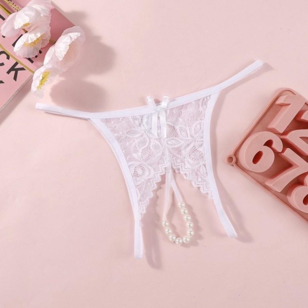 Open Crotch Mesh Lace Briefs Hollow-out Women's Thong Fashion Lace Seamless Panties  Summer Spring