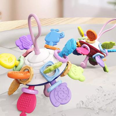 Montessori Baby Toys 0 12 Months Rotating Rattle Silicone Teething Toys Ball Grasping Activity Development Baby Sensory Toy