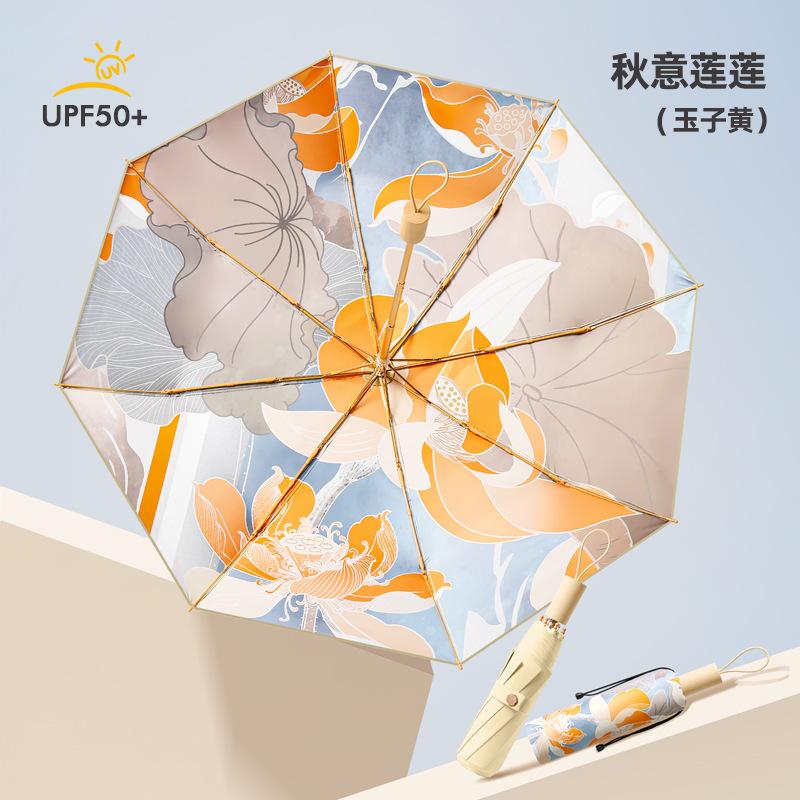 2025 eight bones new hand-opened color glue parasol digital brush sunscreen sun umbrella pattern can be determined