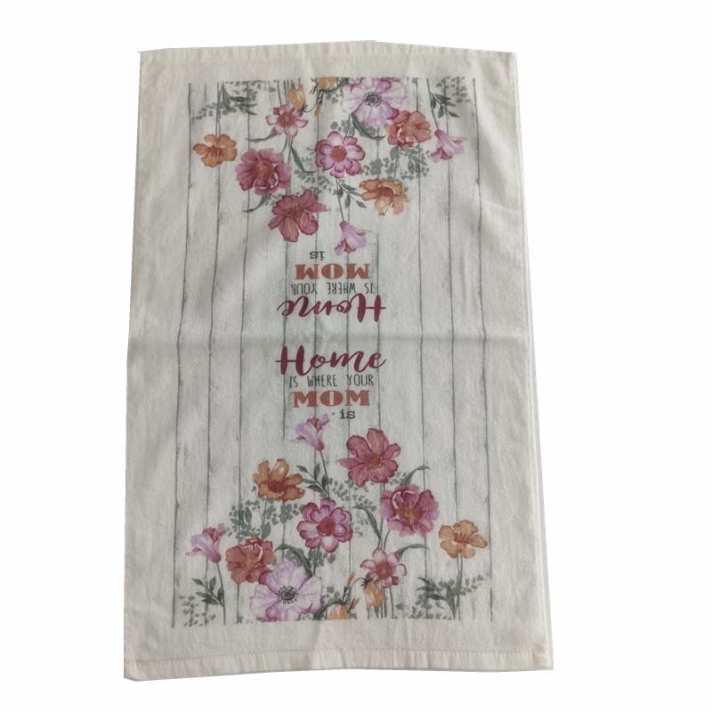 1Pc 41x64cm Thicken Flower Fruit Printed Cotton Kitchen Tea Towel Dish Cleaning Cloth Table Napkins Cooking Tool