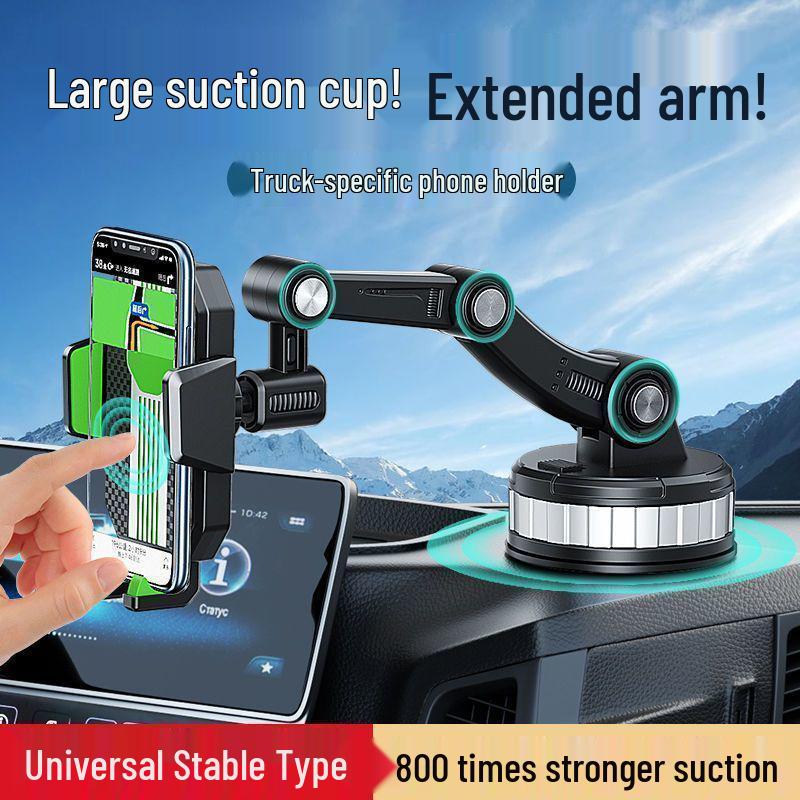 Universal Car Phone Holder with Rotating Suction Cup for Dashboard/Windshield - Shockproof, Fits Cars & Vans