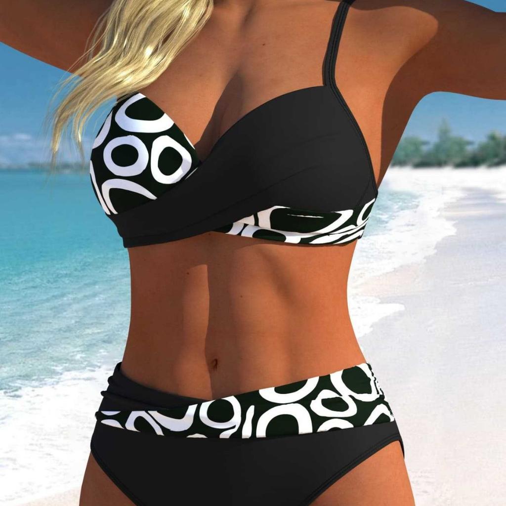 1011 Europejski i amerykański nowy bikini z paskami trójkątna torba podzielony strój kąpielowy nowy