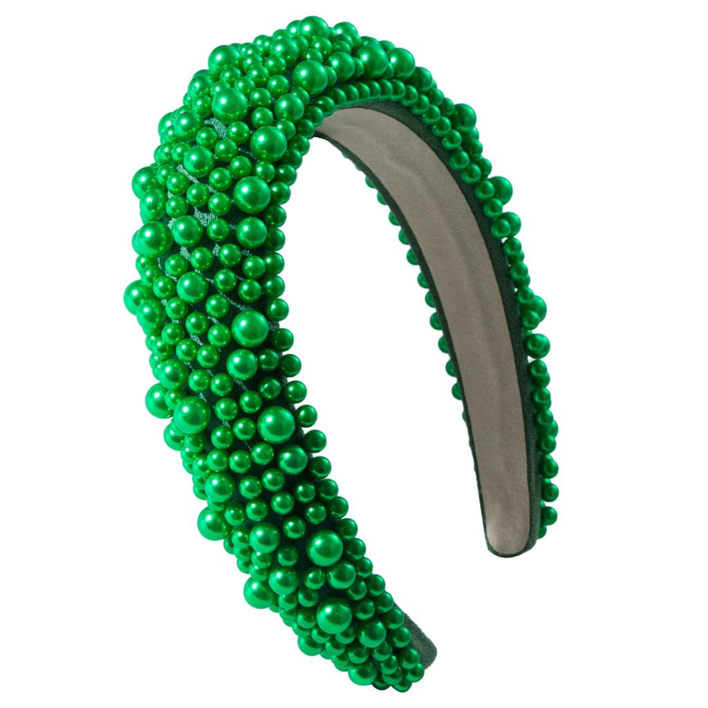 Adjustable Sponge Headband Fashion Forward Headband with Pearls Enhancement Dainty Beaded Hairband for Fashionistas