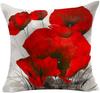 Charming Retro Watercolor Oil Painting Red Poppy Cotton Linen Throw Pillow Case Cushion Cover New Home Office Indoor Decorative