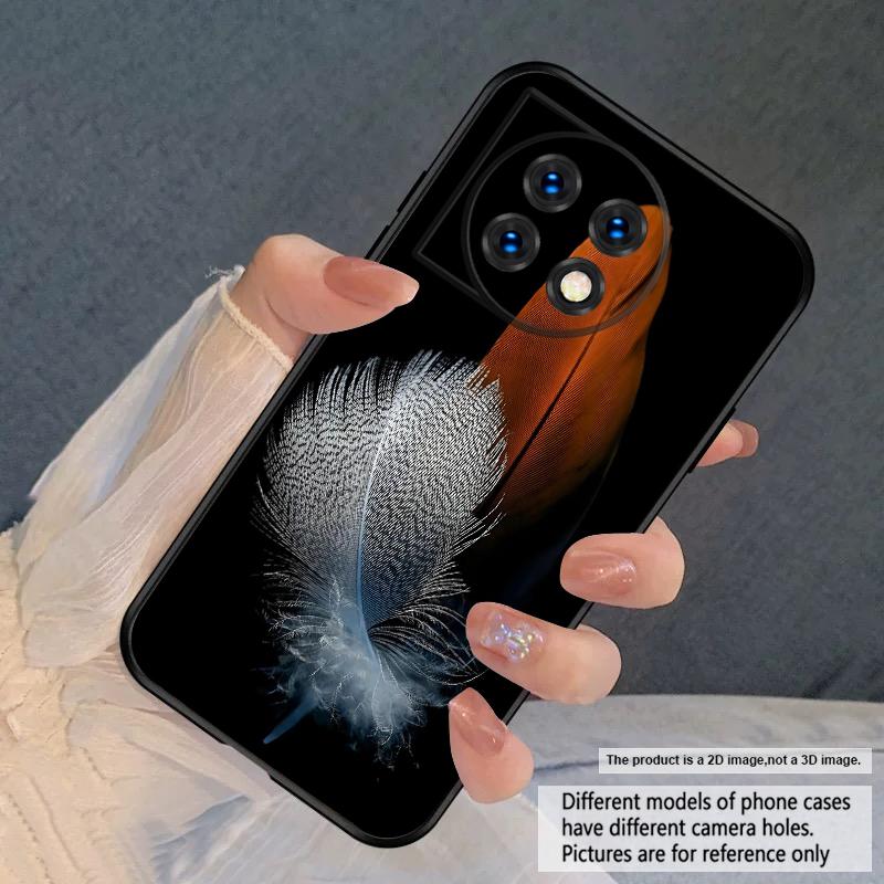 Colored feathers For OnePlus 8 9 11 12 13 10 Pro 9RT 8T 12R Ace 3 5 2V Nord CE 2 4 Lite N20 SE 30 200 silicone soft phone case
