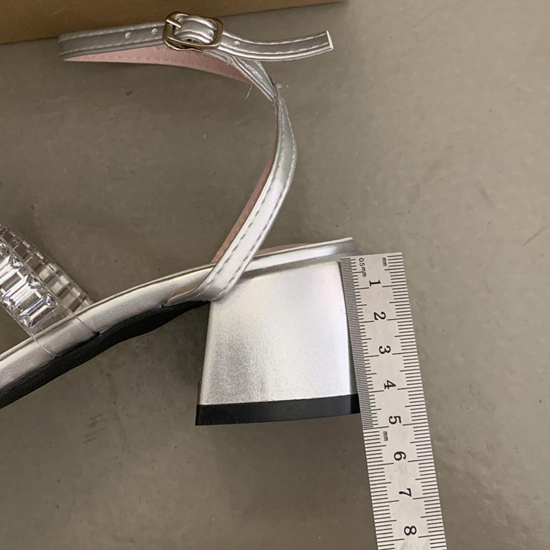 Women's Summer Gladiator Sandals Fashionable Crystal Narrow Band Footwear Ladies Thick Heel Sandalias