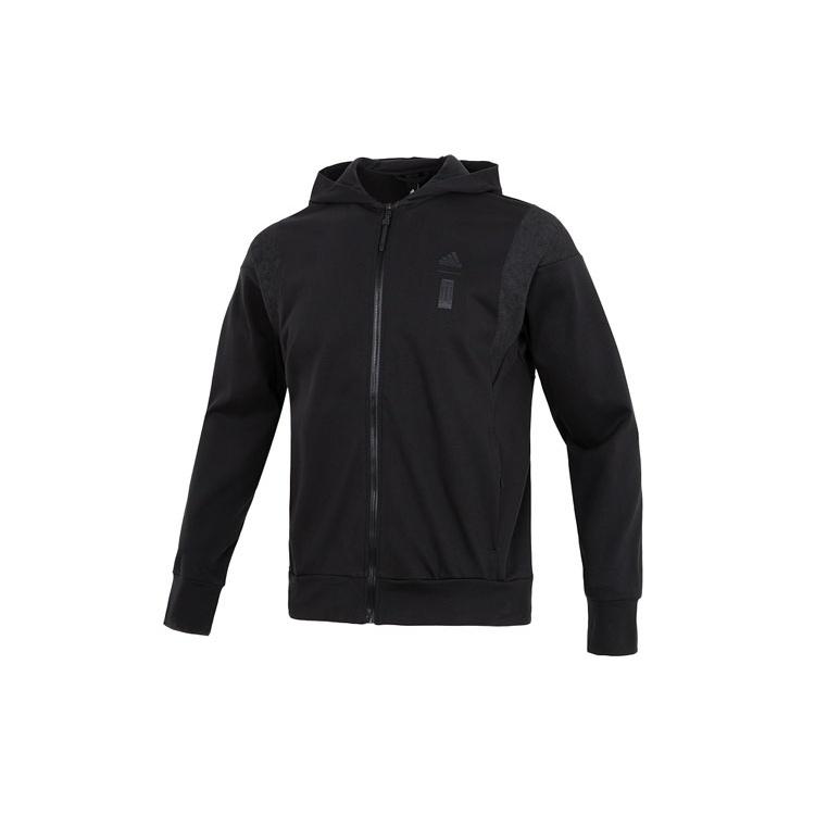 Men s adidas WJ PREM KN JKT Athleisure Casual Sports Hooded Solid Color Jacket Black HM2954 XXL