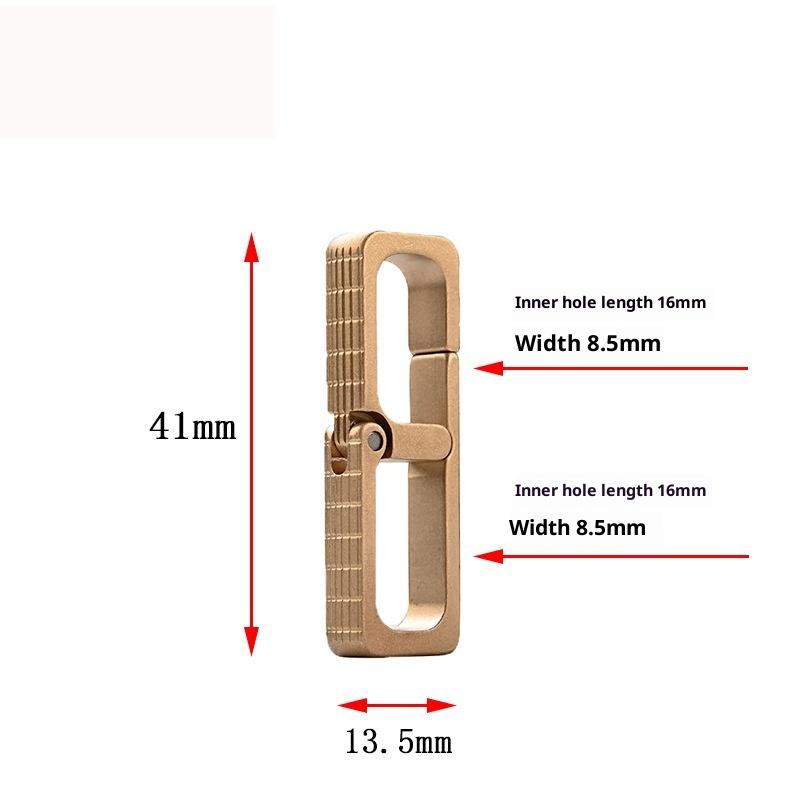 1Pc Waist Belt Buckle Durable Brass Mini Portable Keychain Simple Smooth Polished Keychain Hook Key Chain Clip Belt Use