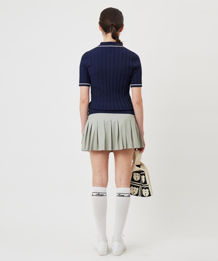 AVEN Evenbear Half Knit Polo Shirt Navy