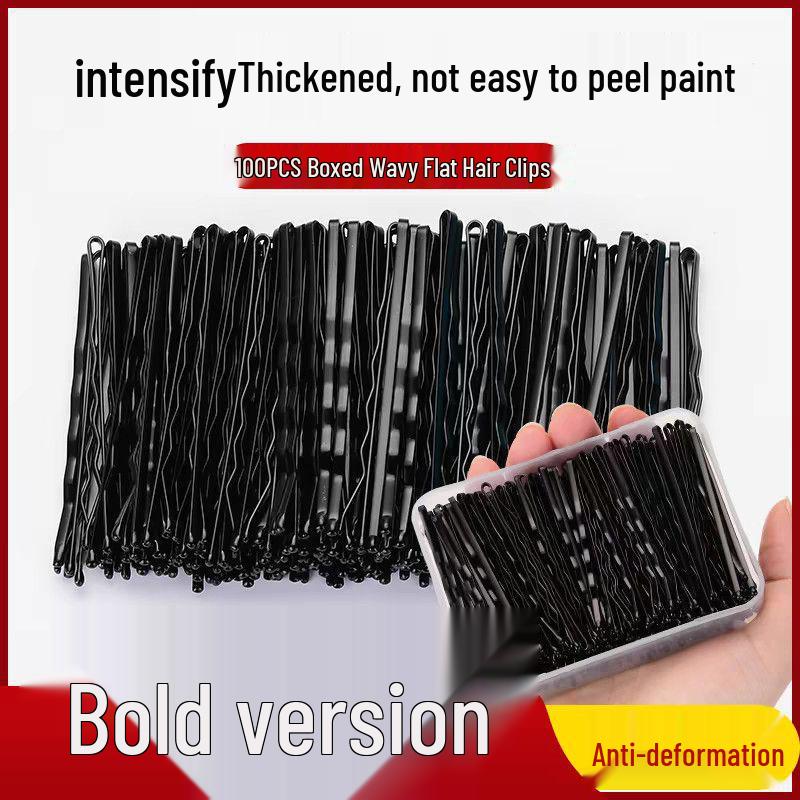 Black U-Shaped Steel Hair Clip for Buns - Women's Hair Accessory