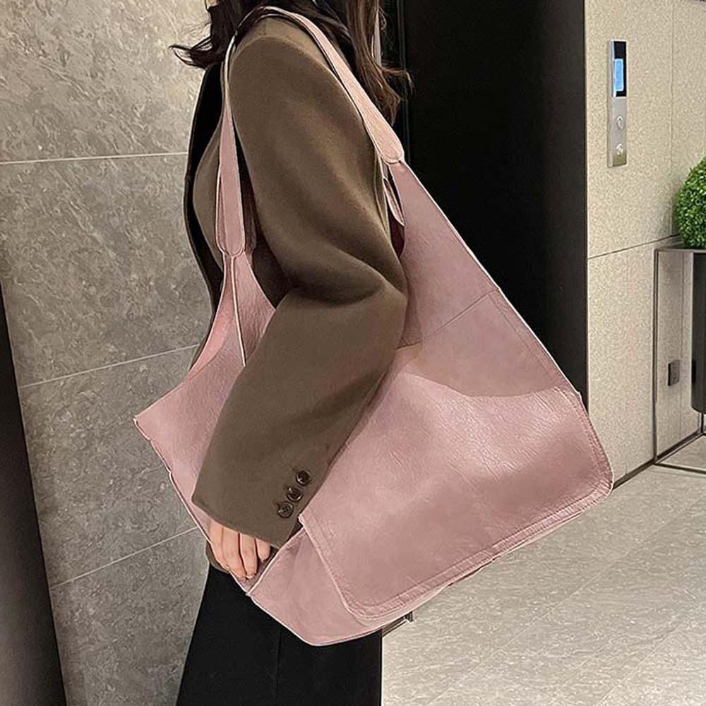 Magnetischer Knopf Weiche PU-Tragetasche Lässig Vielseitig Pendler-Handtasche Arbeit