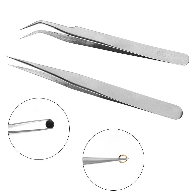 Multiple Styles Stainless Steel Tweezers Straight Curved Tweezers For Jewelry Making Jewelry Tools Jewelry Sewing Accessories