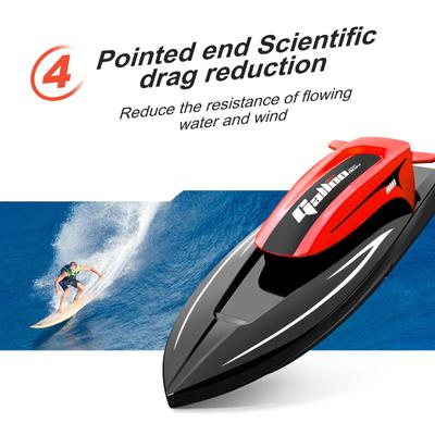 Remote Control Boat, 2.4G 20km/h High-Speed Waterproof Remote Control Speed Boat with LED Lights