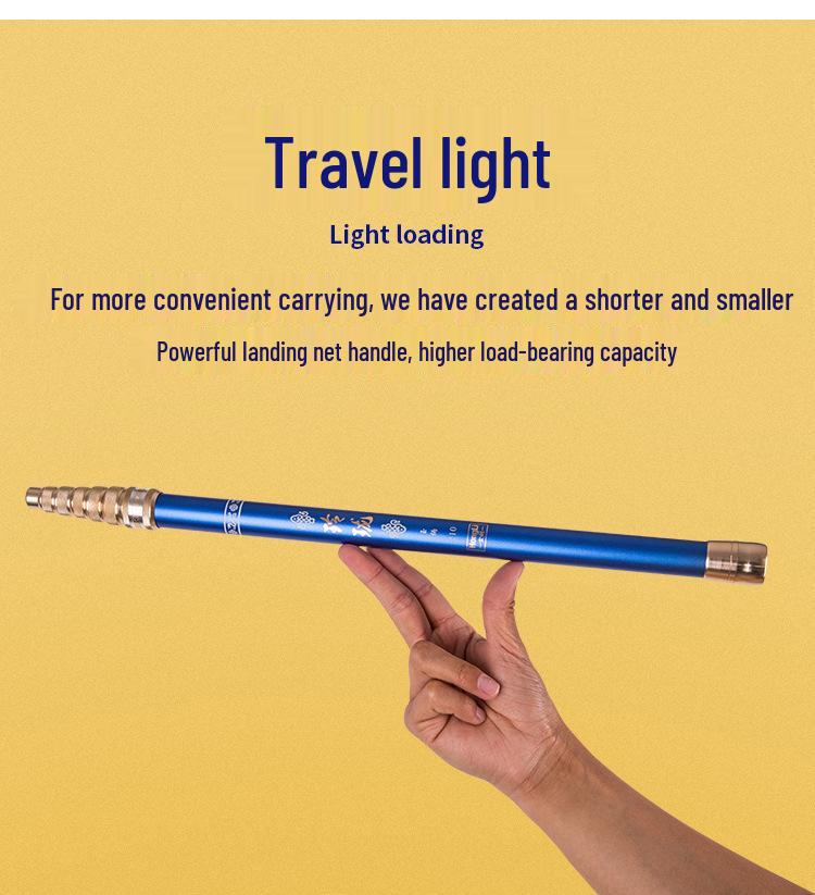 Teleskopowy Węglowy Podbierak 2.1m-2.4m: Ultra-Wytrzymały, Lekki do Wędkarstwa Muchowego Zawodniczego i na Duże Połowy