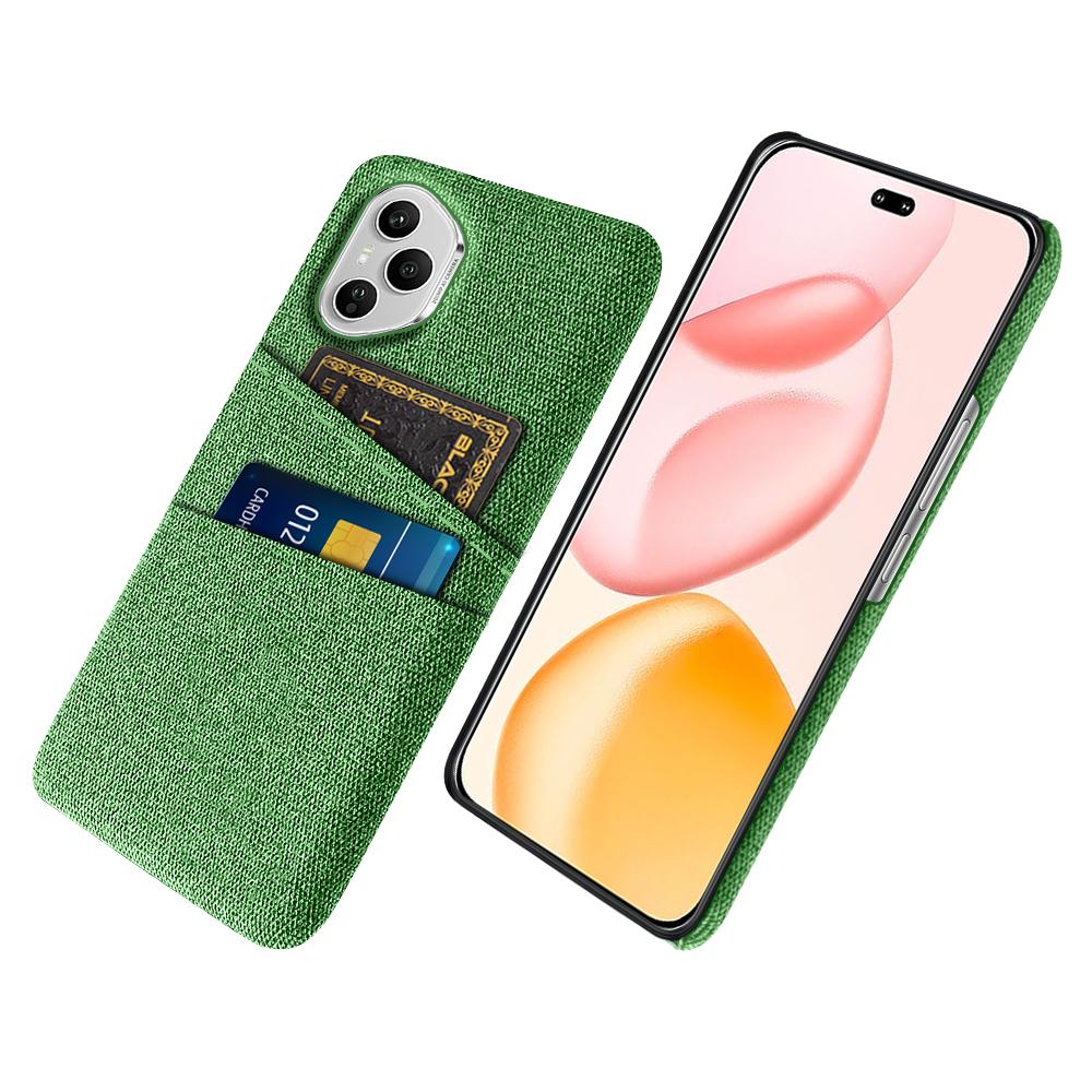 Für Honor 400 Pro 5G (Global) Hülle Stoff+Hartes PC Handyhülle mit Dualen Kartenfächern