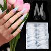 120pcs Curved Stiletto Hawk Carving Nails Transparent False Nail Tips  for Poly Nail Gel Extension