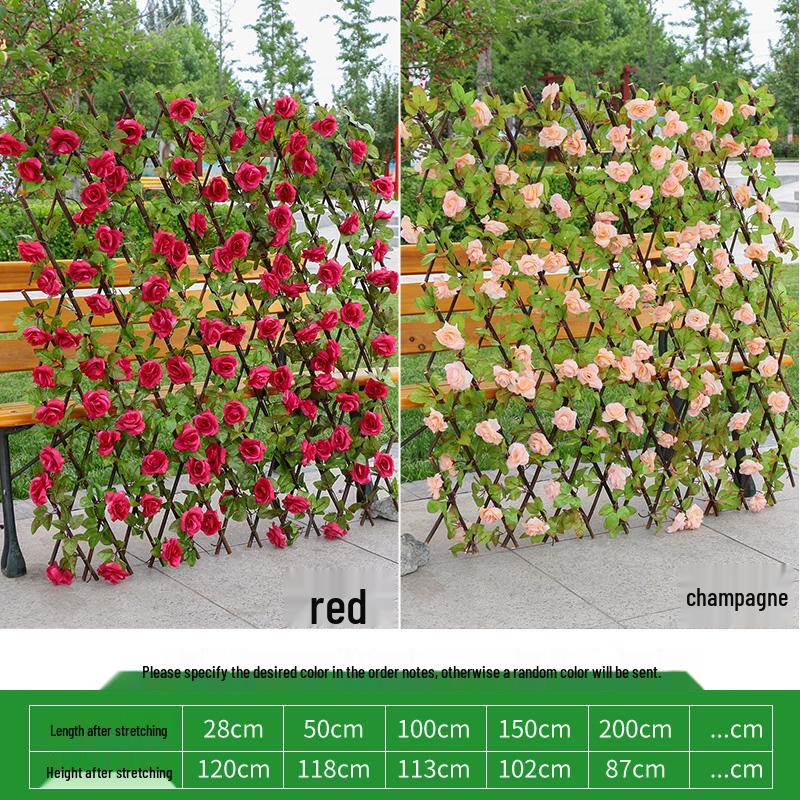 Retractable Wooden Picket Fence for Outdoor Greenery and Balcony Decoration