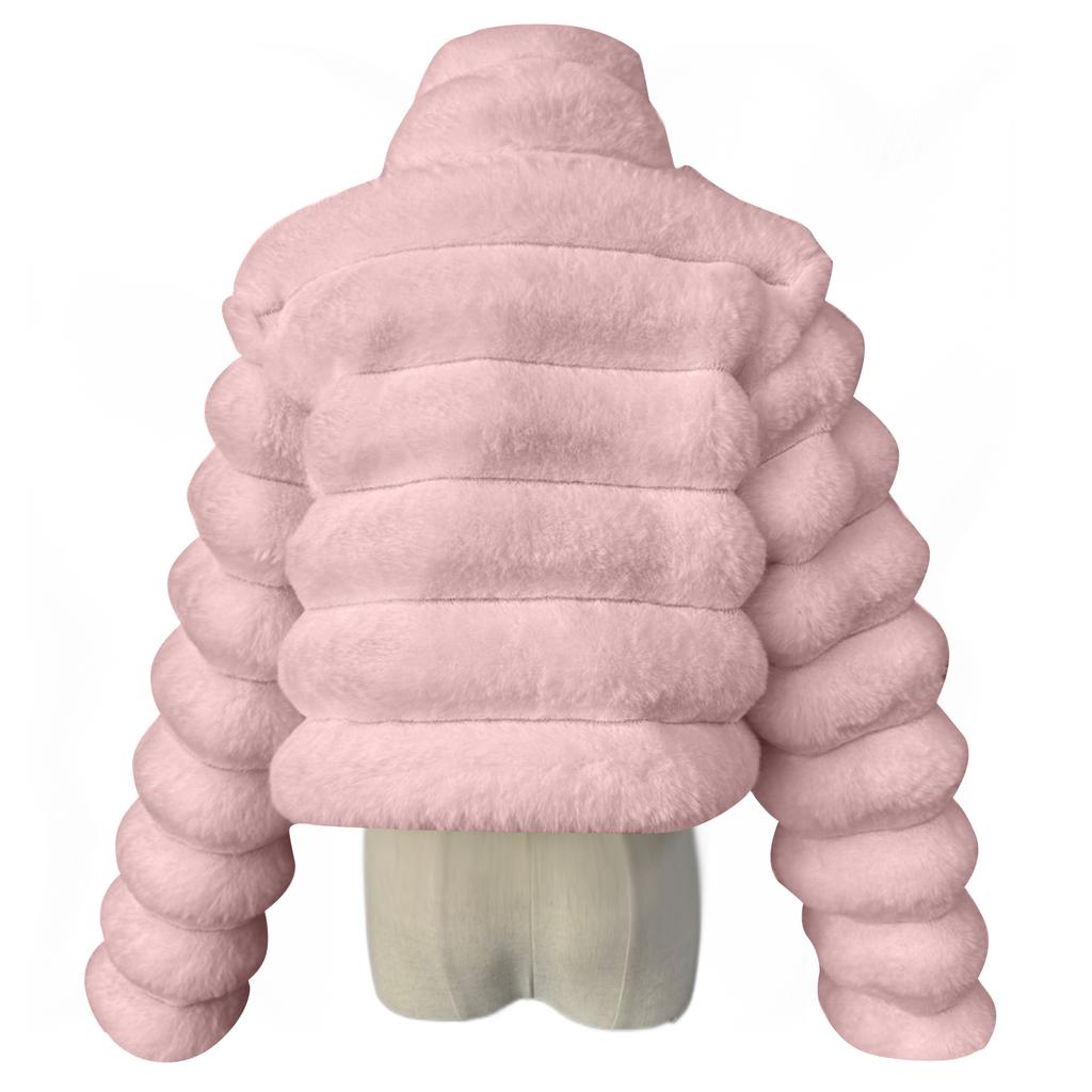 Women's Fashionable Warm Long Sleeve -Color Furry Coat