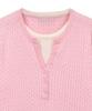 NOIRER FOR WOMAN Layered Henley Neck Signature Cable Knit (Pink)