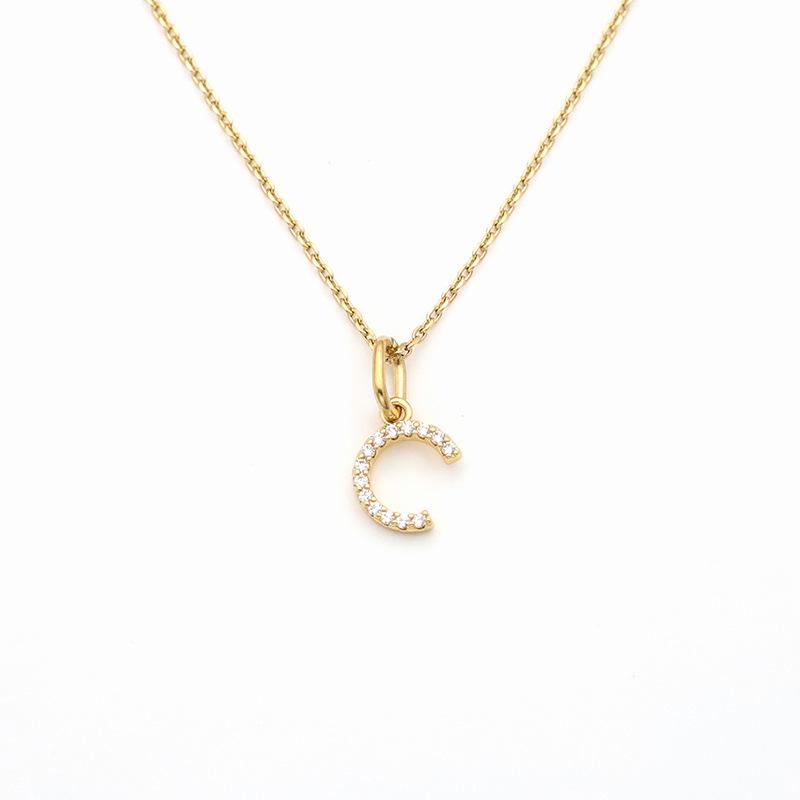 Jewelry Stainless Steel Full Diamond 26 English Letters Pendant Necklace Female Niche High-End Sense Collarbone Chain Does Not Fade