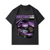 Men's 100% Cotton Crew Neck Short Sleeve T-Shirt, Drifting Is Not A Crime Purple JDM Sport Car Print Casual Streetwear Tees for Car Enthusiasts