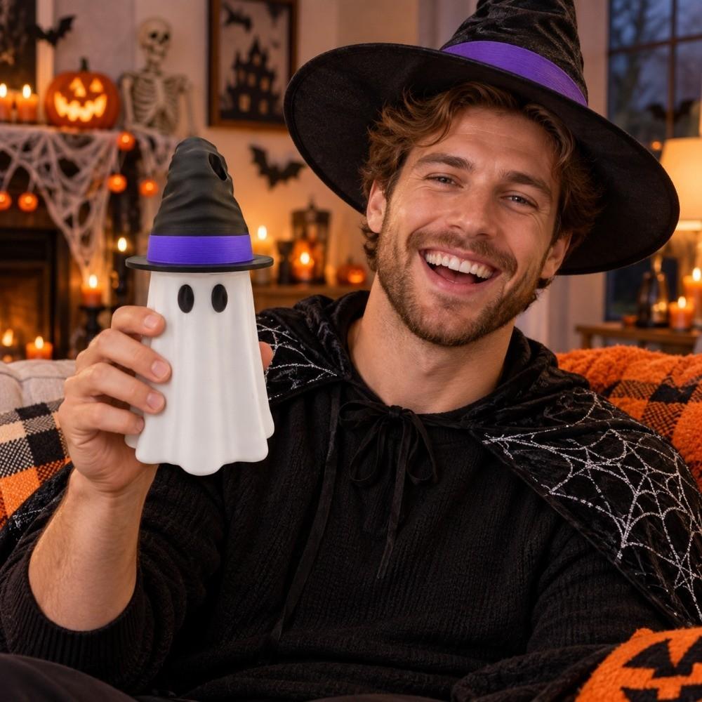 3D Printed Halloween Ghost Can Holder Spooky Ghost Beverage Sleeve Desk Ornament