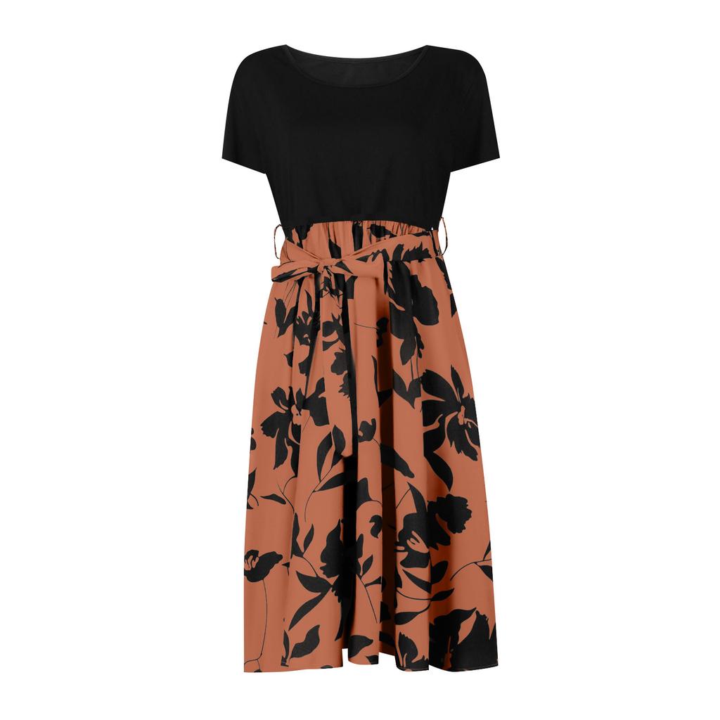Women's Summer Casual V-neck Dress, Bohemian Floral A-line Dress
