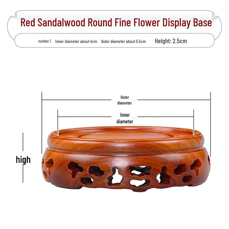 Red Sandalwood Buddha Statue & Vase Stand