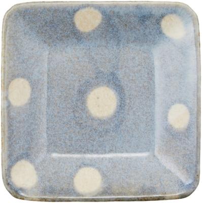 Casual Life Mino Ware Poan Square Small Light Plate, Blue, K14234, 11.1cm