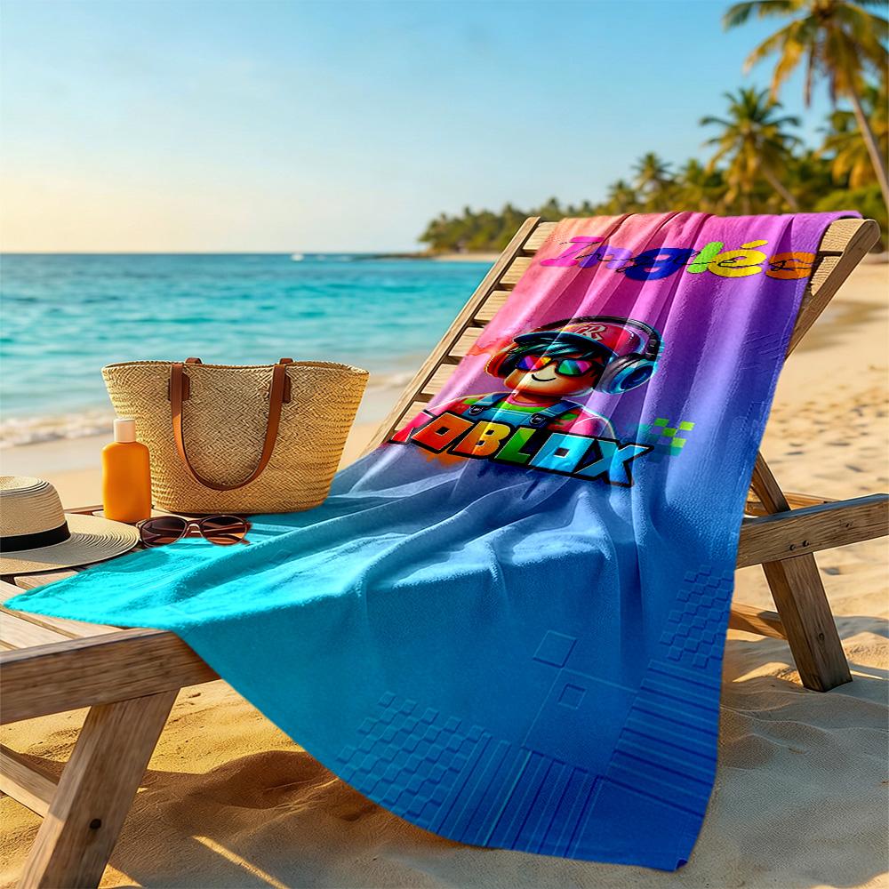 Roblox Strandtuch Superweiche Mikrofaser Schnelltrocknendes Gewebe Bequem Leicht Perfekt für Reisen Yoga Camping und Schwimmen