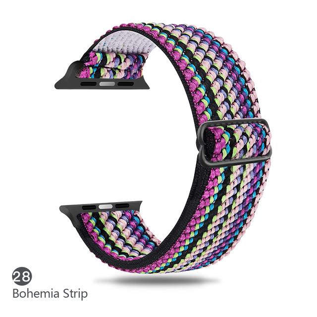 Cinturino in Nylon per Apple watch band 44mm 40mm 38mm 42mm ultra 2 49mm SOLO bracciale correa iwatch series 9 7 SE 6 5 4 8 45mm 41mm