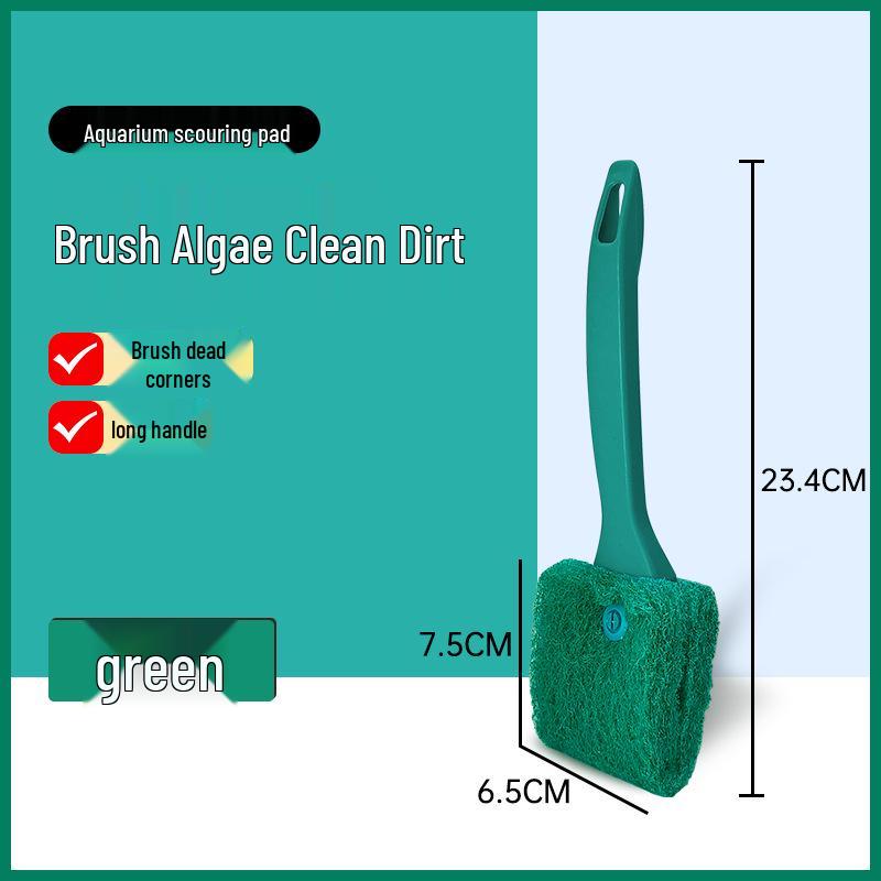 Dual-Sided Long Handle Fish Tank Cleaning Brush, 40cm - Ideal for Aquariums, Turtle Tanks