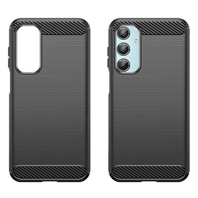 For Samsung Galaxy M35 5G Case Brushed TPU Phone Cover Carbon Fiber Texture