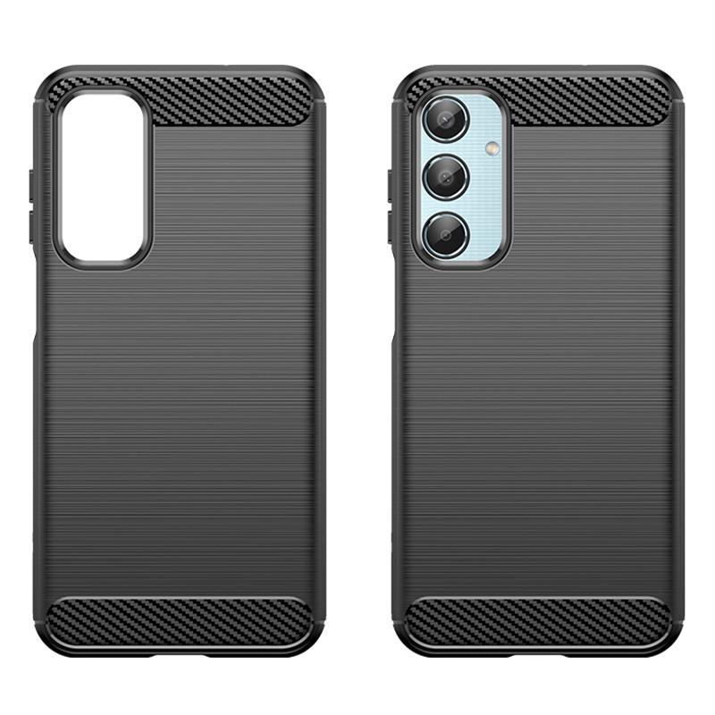 

For Samsung Galaxy M35 5G Case Brushed TPU Phone Cover Carbon Fiber Texture Blue