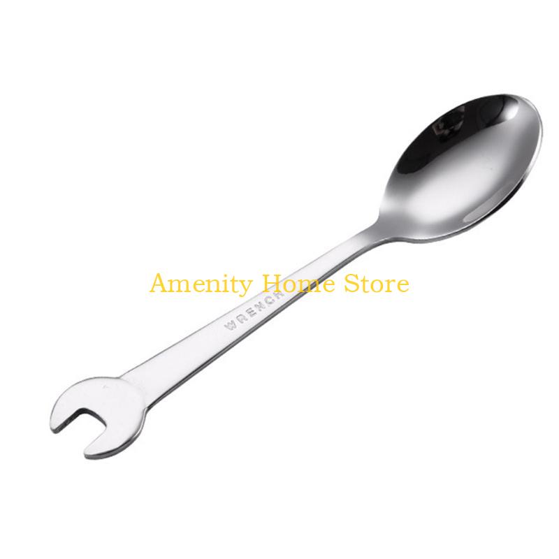 F26C 304 Stainless Steel Spanner Spoon Fork for Creative Wrench Dinnerware Tableware Kitchen Cooking Accessories