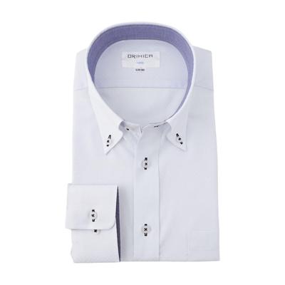 ORIHICA Men's Long Sleeve Dress Shirt Easy Care Non-Iron Button Down Anti-Odor Antibacterial Business Shirt Blue Size M (Neck 39cm Sleeve 83cm)