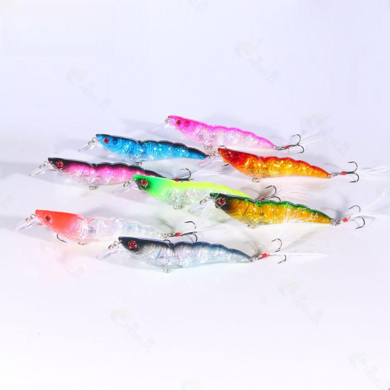 Minnow Lure for Specially Targeting Red Snapper13Full Attack Shrimp Feather Hook Lure Bait for Freshwater and Sea Fishing Imitat