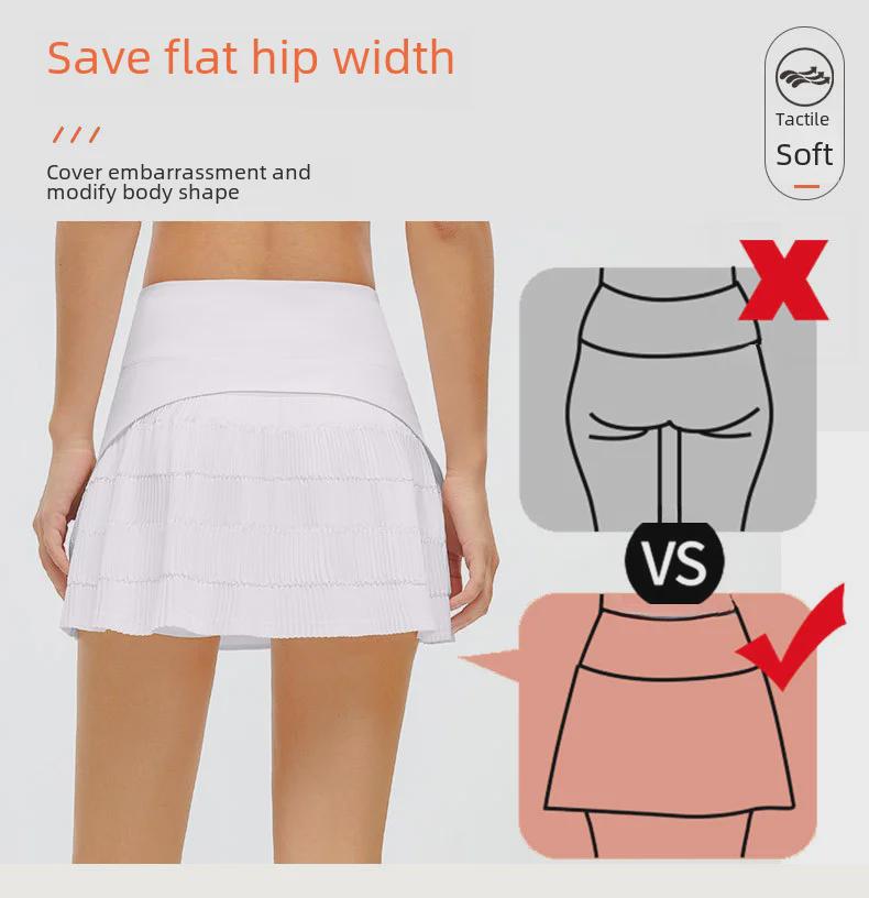 Damen Schnelltrocknender Plissierter Tennisrock-Shorts