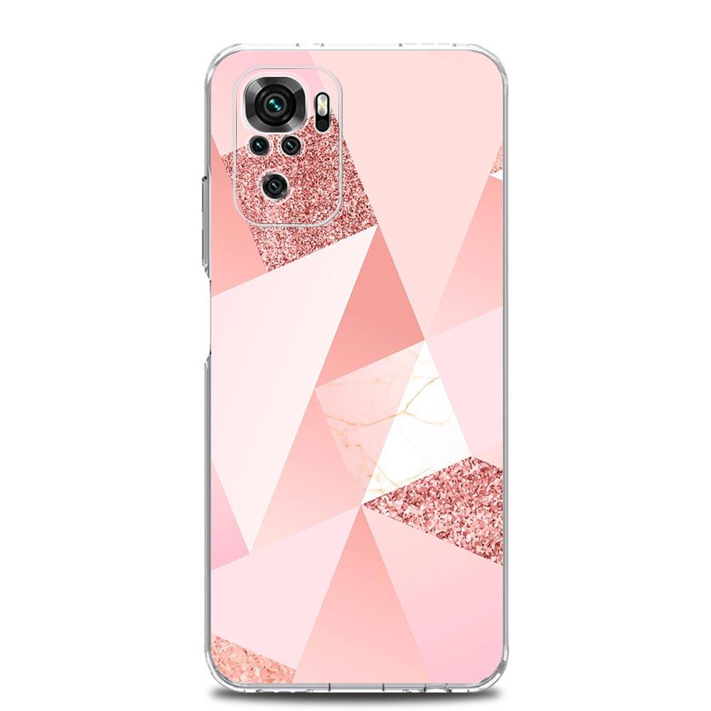 New Square Clear Phone Case For Xiaomi Redmi Note 12 11 9S 9 8 10 Pro+ 7 8T 9C 9A 8A K40 Gaming Silicone Cover Marble Geometric