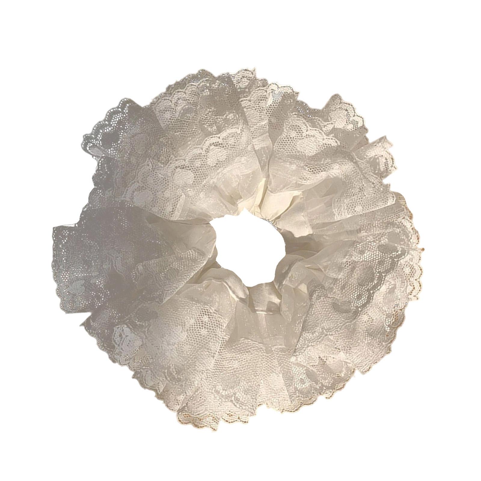 

Sophisticated Lace Scrunchies For Women Stylish Hair Ties Soft Elastic Hair Bands For Everyday Use And Prom Event белый
