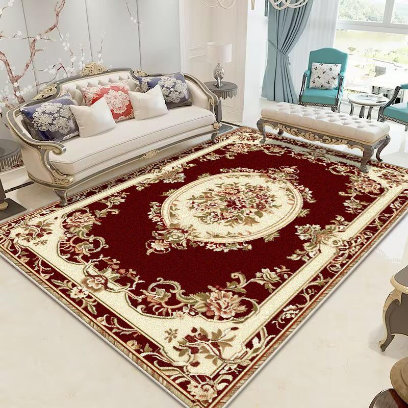 European Home Decoration Rugs Living Room American Flower Carpet Hall Sofa Large Area Rug Non-slip Room Doorway Soft Foot Mat