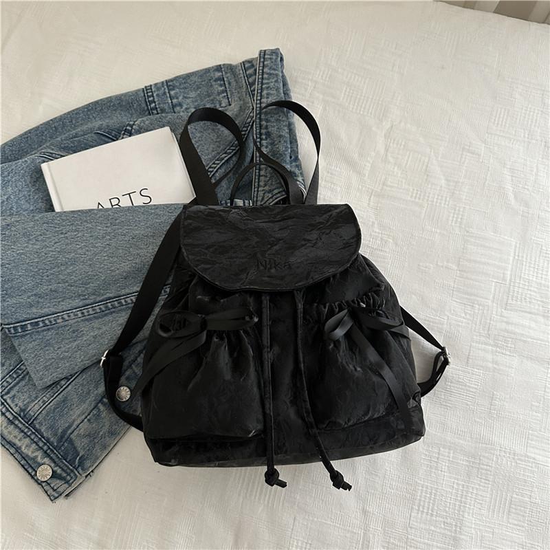 

Premium bow backpack women s new fashion travel bag backpack Korean version of student casual schoolbag чёрный