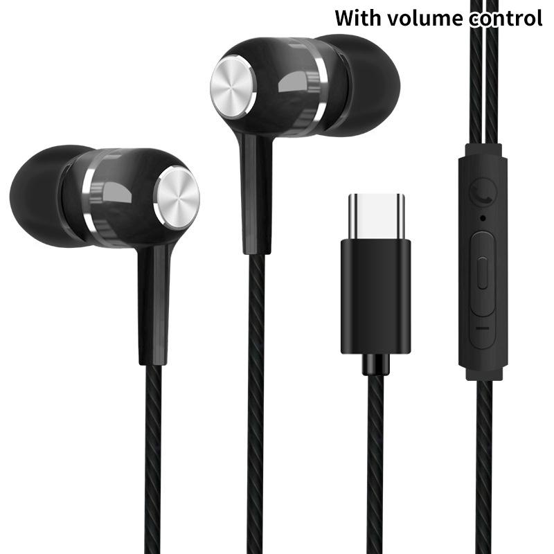 

Мобільний телефон Дротові навушники Вкладиші Прості З мікрофоном Type-C Силіконові амбушури Бізнес-гарнітура Дротова Навушники для музики з потужним басом A2