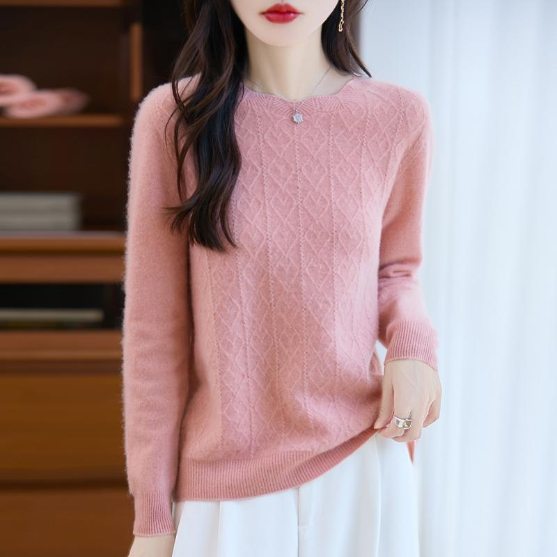 Dámský kašmírový svetr Kašmír Qinghe 30% kašmír 70% vlna podzimní a zimní pulovr hřejivý a módní