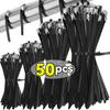 10/20/30/50pcs Stainless Steel Cable Ties Metal Self-locking Fastening Straps Black Heavy Duty Cable Wire Tie Exhaust Wrap Rings